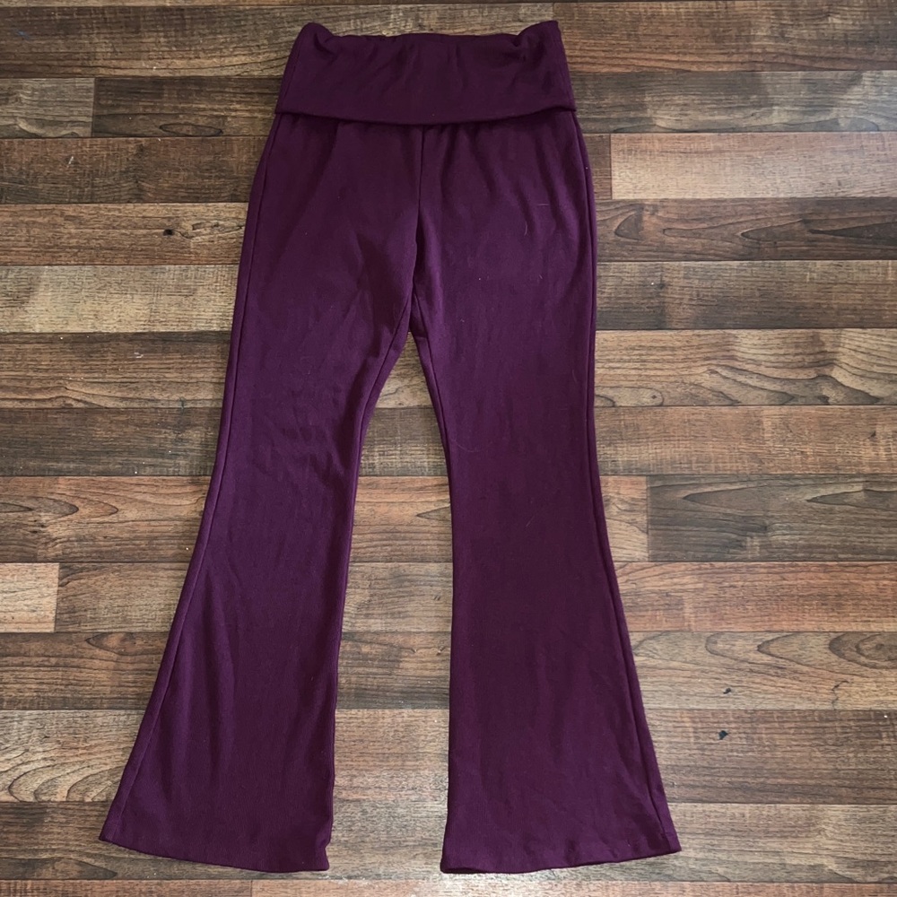 No Boundaries Purple Flare Pants - Picture 2 of 5